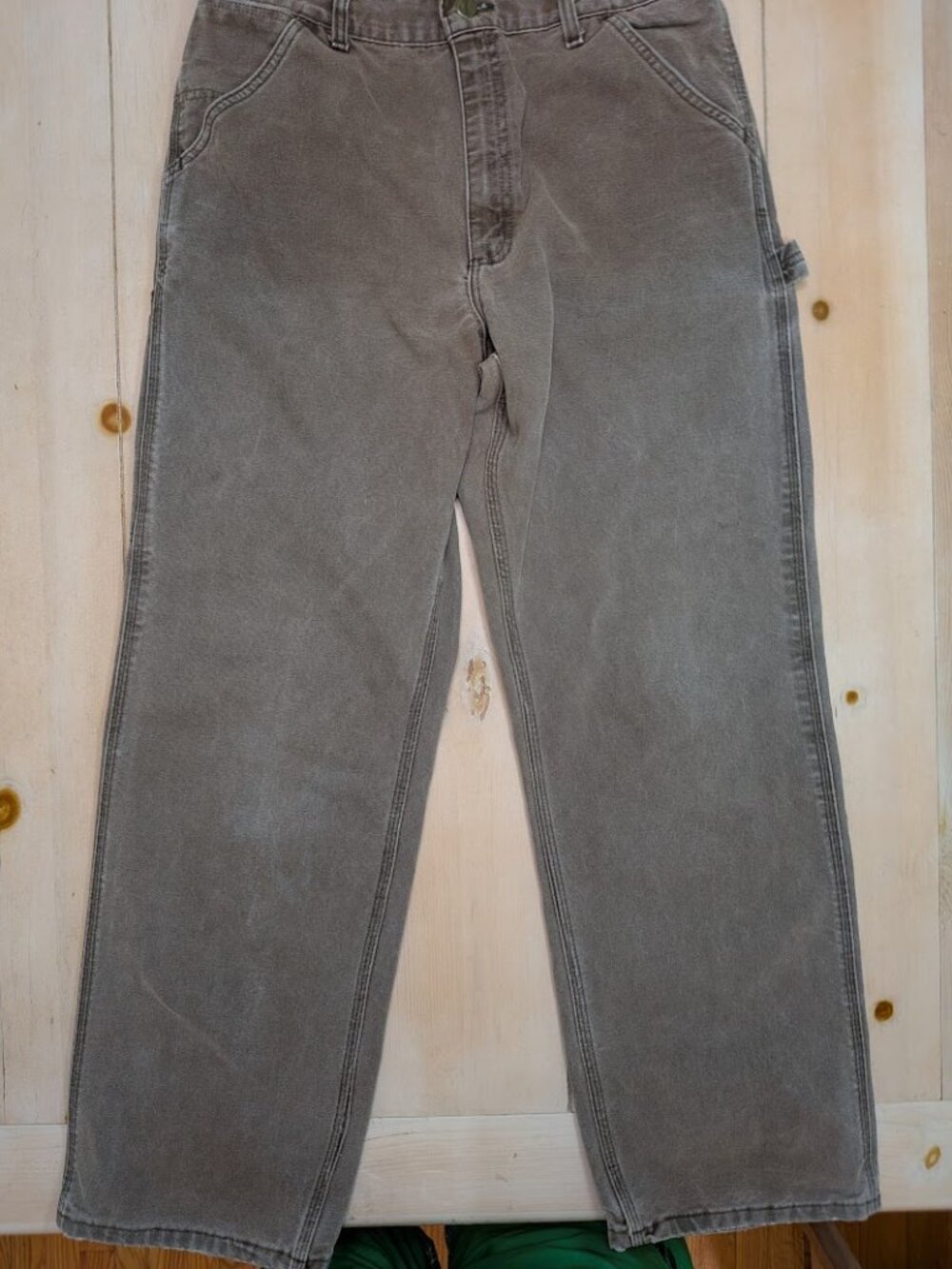 Carhartt B11 Washed Duck Work Pants Brown 34x32 Carpenter Double Knee